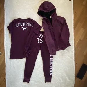 VS PINK 3 piece outfit lot s xs